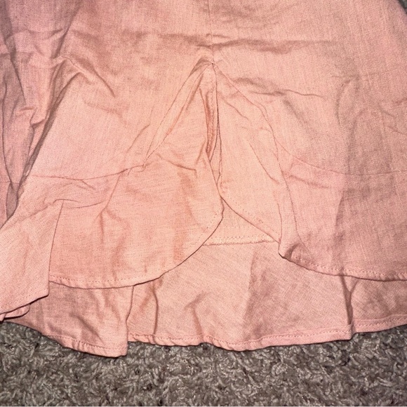 Free People Pink Sheath Dress with Flutter Sleeves Large L FP Sexy Open Back - Picture 9 of 11